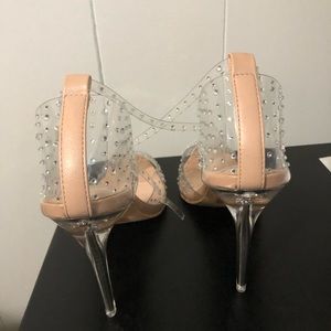 Clear size 10 heels with ankle strap